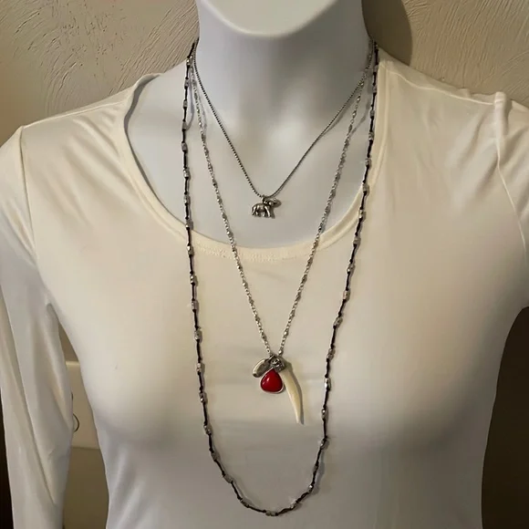 Lucky Brand Three Strand Necklace - Picture 1 of 6